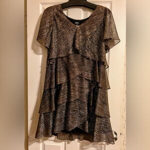 Elegant Metallic Layered Dress